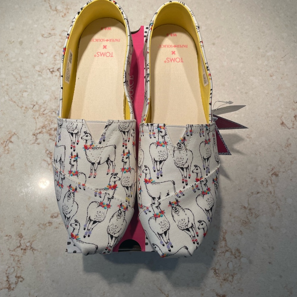 NIB Toms Alpargata Christmas Llamas Size 8.5